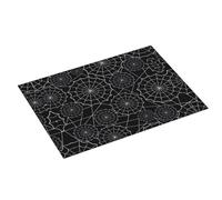 Grande tappetino scolapiatti per bancone della cucina, 45,7 x 61 cm, assorbente, motivo ragnatela, tappetino nero in microfibra con anello per appendere