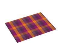 Grande tappetino scolapiatti per bancone della cucina, 45,7 x 61 cm, assorbente, motivo scozzese, colore: viola, giallo, a quadretti, tappetino per cucina, in microfibra con anello per appendere