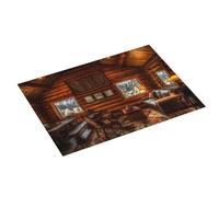 Grande tappetino scolapiatti per bancone della cucina, 45,7 x 61 cm, assorbente per capanna di tronchi, tappetino per scolapiatti in microfibra con anello per appendere