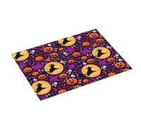 Grande tappetino scolapiatti per bancone della cucina, 45,7 x 61 cm, assorbente, per Halloween, strega zucca, tappetino per scolapiatti in microfibra con anello per appendere