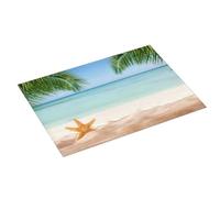Grande tappetino scolapiatti per bancone della cucina, 45,7 x 61 cm, assorbente stella marina in spiaggia, tappetino per scolapiatti in microfibra con anello per appendere