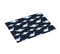 Grande tappetino scolapiatti per bancone della cucina, 45,7 x 61 cm, con stampa blu a razza, in microfibra, assorbente, tappetino per scolapiatti da cucina, tappetino antiscivolo con anello per