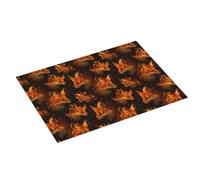 Grande tappetino scolapiatti per bancone della cucina, 45,7 x 61 cm, con stampa di volpe e fuoco, tappetino assorbente in microfibra per bancone della cucina, tappetino antiscivolo con anello per