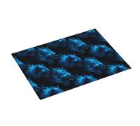 Grande tappetino scolapiatti per bancone della cucina, 45,7 x 61 cm, con stampa lupo blu fiamma blu tappetino assorbente in microfibra per bancone della cucina, tappetino antiscivolo con anello per