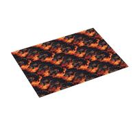 Grande tappetino scolapiatti per bancone della cucina, 45,7 x 61 cm, con stampa lupo rosso fiamma rossa, tappetino assorbente in microfibra per bancone della cucina, tappetino antiscivolo con anello