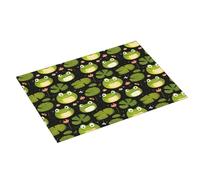 Grande tappetino scolapiatti per bancone della cucina, 45,7 x 61 cm, con stampa rana su foglia di loto, assorbente, in microfibra, tappetino per cucina, scolapiatti antiscivolo con anello per