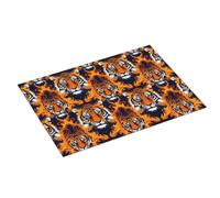 Grande tappetino scolapiatti per bancone della cucina, 45,7 x 61 cm, giallo con stampa di testa di tigre, in microfibra, assorbente, tappetino antiscivolo con anello per appendere