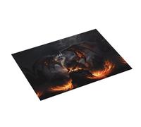 Grande tappetino scolapiatti per bancone della cucina, 45,7 x 61 cm, in microfibra, assorbente, con motivo drago di fuoco, tappetino per cucina, scolapiatti con anello per appendere