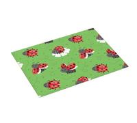 Grande tappetino scolapiatti per bancone della cucina, 45,7 x 61 cm, in microfibra assorbente, motivo coccinella, colore verde, tappetino per scolapiatti con anello per appendere