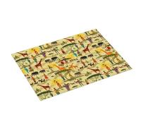 Grande tappetino scolapiatti per bancone della cucina, 45,7 x 61 cm, in microfibra, assorbente, motivo: elefante, giraffa, tappetino per scolapiatti con anello per appendere