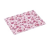 Grande tappetino scolapiatti per bancone della cucina, 45,7 x 61 cm, in microfibra assorbente, motivo floreale e farfalla, colore rosa, tappetino per scolapiatti con anello per appendere