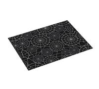 Grande tappetino scolapiatti per bancone della cucina, 45,7 x 61 cm, in microfibra assorbente, motivo ragnatela, tappetino nero per cucina, scolapiatti con anello per appendere