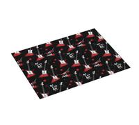 Grande tappetino scolapiatti per bancone della cucina, 45,7 x 61 cm, motivo chitarra rock, stampa rossa, tappetino assorbente in microfibra per bancone della cucina, tappetino antiscivolo con anello