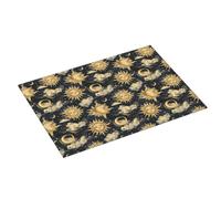 Grande tappetino scolapiatti per bancone della cucina, 45,7 x 61 cm, motivo sole e luna, in microfibra, assorbente, tappetino antiscivolo per scolapiatti con anello per appendere