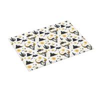 Grande tappetino scolapiatti per bancone della cucina, 45,7 x 61 cm, nero e oro, stampa con teschio di pecora, tappetino assorbente in microfibra per bancone della cucina, tappetino antiscivolo con