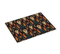 Grande tappetino scolapiatti per bancone della cucina, 45,7 x 61 cm, retro tribale con stampa di teschio di capra, tappetino assorbente in microfibra per bancone della cucina, tappetino antiscivolo