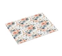 Grande tappetino scolapiatti per bancone della cucina, 45,7 x 61 cm, stampa con fiori e torre Eiffel, in microfibra, assorbente, tappetino antiscivolo per scolapiatti con anello per appendere