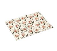 Grande tappetino scolapiatti per bancone della cucina, 45,7 x 61 cm, stampa con fiori rosa, stampa di teschi di pecora, tappetino assorbente in microfibra per bancone della cucina, tappetino