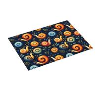 Grande tappetino scolapiatti per bancone della cucina, 45,7 x 61 cm, stampa con foglie di lumaca colorate, tappetino assorbente in microfibra per bancone della cucina, tappetino antiscivolo con anello