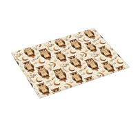 Grande tappetino scolapiatti per bancone della cucina, 45,7 x 61 cm, stampa con gufo e luna, tappetino assorbente in microfibra per bancone della cucina, tappetino antiscivolo con anello per appendere