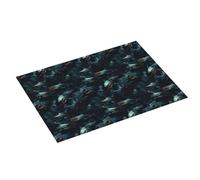 Grande tappetino scolapiatti per bancone della cucina, 45,7 x 61 cm, stampa con squali scuri, in microfibra, assorbente, tappetino per scolapiatti da cucina, tappetino antiscivolo con anello per