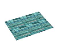 Grande tappetino scolapiatti per bancone della cucina, 45,7 x 61 cm, stampa con venature del legno ciano, in microfibra, assorbente, tappetino antiscivolo con anello per appendere