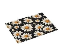 Grande tappetino scolapiatti per bancone della cucina, 45,7 x 61 cm, stampa di margherite scure, tappetino assorbente in microfibra per bancone della cucina, tappetino antiscivolo con anello per