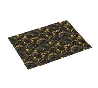 Grande tappetino scolapiatti per bancone della cucina, 45,7 x 61 cm, stampa drago dorato con fulmine dorato, tappetino assorbente in microfibra per bancone della cucina, tappetino antiscivolo con