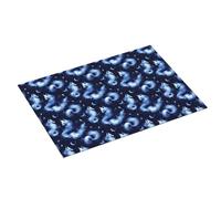 Grande tappetino scolapiatti per bancone della cucina, 45,7 x 61 cm, stampa fantasy, volpe e luna, tappetino assorbente in microfibra per bancone della cucina, tappetino antiscivolo con anello per
