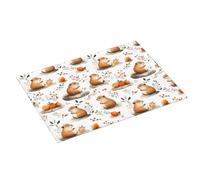 Grande tappetino scolapiatti per bancone della cucina, 45,7 x 61 cm, stampa floreale arancione con porcellini d'India, tappetino assorbente in microfibra per bancone della cucina, tappetino