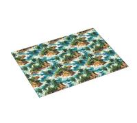 Grande tappetino scolapiatti per bancone della cucina, 45,7 x 61 cm, stampa isola tropicale hawaiana, tappetino assorbente in microfibra per bancone della cucina, tappetino antiscivolo con anello per