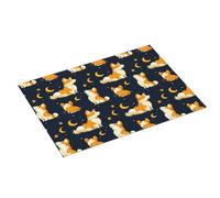 Grande tappetino scolapiatti per bancone della cucina, 45,7 x 61 cm, stampa luna Corgi, tappetino assorbente in microfibra per bancone della cucina, tappetino antiscivolo con anello per appendere