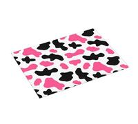 Grande tappetino scolapiatti per bancone della cucina, 45,7 x 61 cm, stampa mucca nera e rosa, tappetino assorbente in microfibra per bancone della cucina, tappetino antiscivolo con anello per