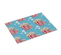Grande tappetino scolapiatti per bancone della cucina, 45,7 x 61 cm, stampa popcorn con cartoni animati, tappetino assorbente in microfibra per bancone della cucina, tappetino antiscivolo con anello