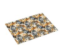 Grande tappetino scolapiatti per bancone della cucina, 45,7 x 61 cm, stampa testa di lupo nel bosco, tappetino assorbente in microfibra per bancone della cucina, tappetino antiscivolo con anello per