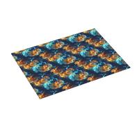 Grande tappetino scolapiatti per bancone della cucina, 45,7 x 61 cm, stampa tigre fiamma, in microfibra, assorbente, tappetino antiscivolo per scolapiatti con anello per appendere