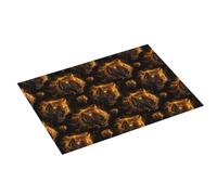 Grande tappetino scolapiatti per bancone della cucina, 45,7 x 61 cm, stampa tigre fulmini dorata, tappetino assorbente in microfibra per bancone della cucina, tappetino antiscivolo con anello per