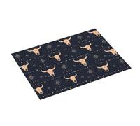 Grande tappetino scolapiatti per bancone della cucina, 45,7 x 61 cm, stampa vintage con teschio e toro, tappetino assorbente in microfibra per scolapiatti da cucina, tappetino antiscivolo con anello