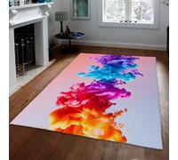 Grande Tappeto 60x120 d ingresso Interno Tappetino antiscivolo a pelo basso lavabile moderno inchiostro Ultra morbido per cucine ragazze Camera da letto Bagno Vivaci Rainbow Cloud