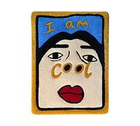 Grande tappeto con scritta "I Am Cool" aggiunge personalità e praticità alla tua casa (blu, taglia unica)