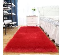 Grande tappeto in peluche morbido a pelo lungo, 100 x 150 cm, per soggiorno o camera da letto, tappeto sintetico in pelle di pecora, accogliente decorazione per la casa per spazi moderni