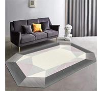 Grande tappeto rotondo dal design geometrico moderno, antiscivolo, lavabile, irregolare, ovale, tappeto per soggiorno, camera da letto, decorazione per la casa (180 x 280 cm)