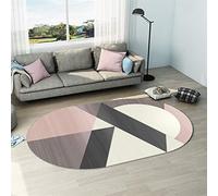Grande tappeto rotondo dal design geometrico moderno, antiscivolo, lavabile, per soggiorno e camera da letto, forma ovale irregolare, decorazione per la casa, 160 x 230 cm