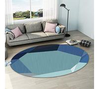 Grande tappeto rotondo dal design geometrico moderno, lavabile, antiscivolo, ovale, per soggiorno e camera da letto, 120 x 170 cm