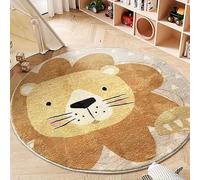 Grande tappeto rotondo per bambini 200 cm, leone multicolore, cammello,