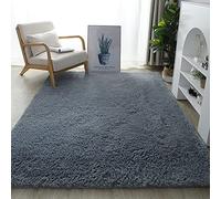 Grande tappeto shaggy super morbido, antiscivolo, lavabile, moderno, per soggiorno, camera da letto, cameretta dei bambini, grigio chiaro, 200 x 300 cm