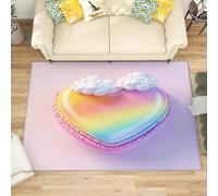 Grande Tappeto Soffice per Camera da Letto Cartone Animato di Cavallo Innamorato Tappeto Lavabile Antiscivolo per Soggiorno Colori Dell'Arcobaleno Tappeti Morbidi per la Decorazione 140x200 cm