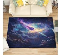 Grande Tappeto Soffice per Camera da Letto Motivo a Stella Cadente Colorata Tappeto Lavabile Antiscivolo per Soggiorno Cielo Stellato Blu Tappeti Morbidi per la Decorazione Domestica 120x180 cm