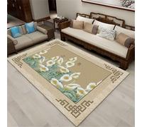 Grande tappeto vintage floreale per esterni, 160 x 200 cm, comodo tappeto da preghiera per la camera da letto delle ragazze, tappeto resistente con elegante design blu, perfetto per la decorazione