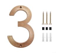 Grande targa d'oro con numero civico galleggiante da 20,3 cm, per una chiara identificazione a casa, garage o ingresso (3)